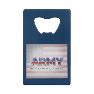 Abrebotellas De Tarjeta De Crédito Ejército “Soldado, Veterano, Americano”