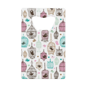 Abrebotellas De Tarjeta De Crédito el amor de la jaula de pájaros embroma el modelo