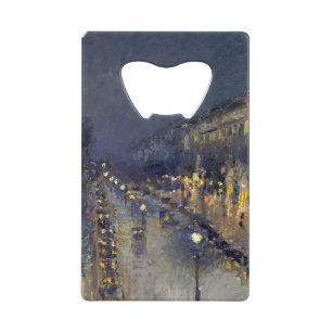Abrebotellas De Tarjeta De Crédito El Boulevard Montmartre de noche Pissarro