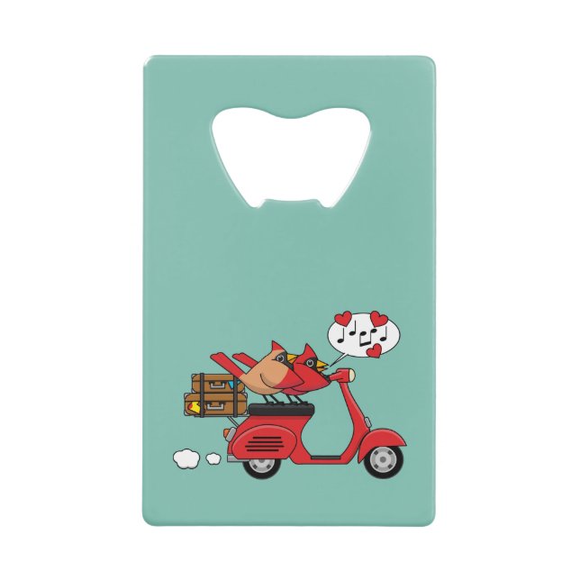 Abrebotellas De Tarjeta De Crédito El cardenal rojo le gusta a Scooter (Anverso)