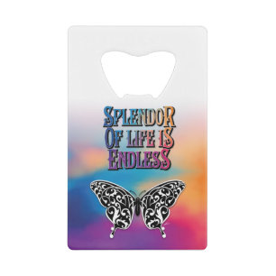 Abrebotellas De Tarjeta De Crédito El esplendor de la vida con la mariposa