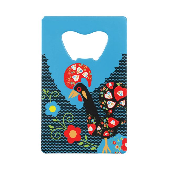 Abrebotellas De Tarjeta De Crédito El gallo de Portugal (Anverso)