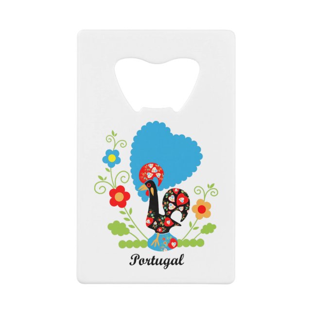 Abrebotellas De Tarjeta De Crédito El gallo portugués (Anverso)