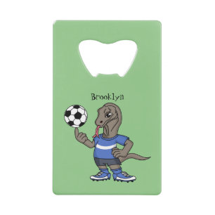 Abrebotellas De Tarjeta De Crédito El gracioso personalizado de fútbol del dragón Kom