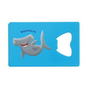 Abrebotellas De Tarjeta De Crédito El gracioso tiburón martillo personalizado