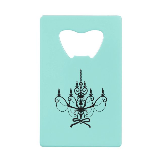 Abrebotellas De Tarjeta De Crédito Elegant Bride & Co. Bridal Shower Teal (Anverso)