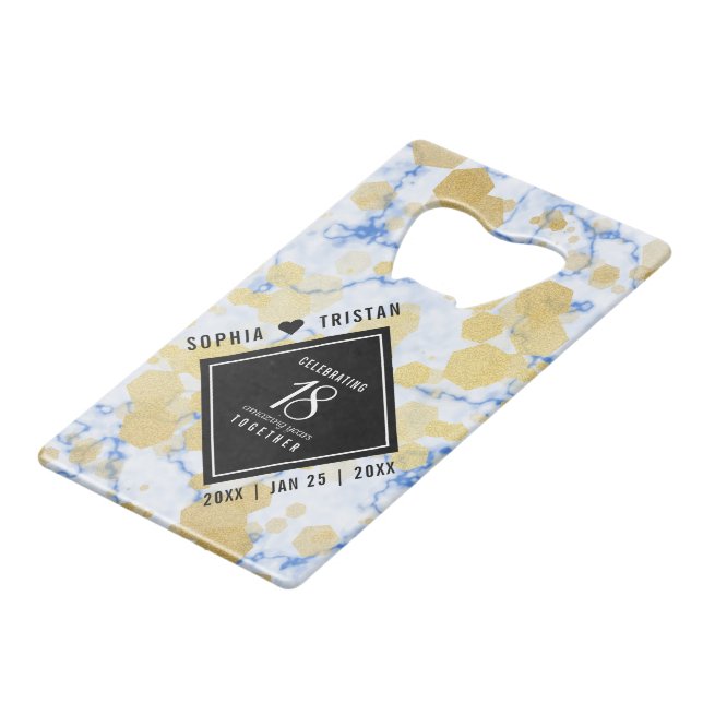 Abrebotellas De Tarjeta De Crédito Elegante 18º Aniversario del Boda de Porcelana (Ángulo frontal)