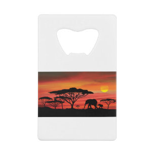 Abrebotellas De Tarjeta De Crédito eLEPHANT Y Serengeti Sunset