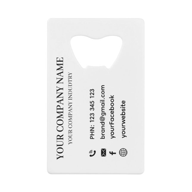 Abrebotellas De Tarjeta De Crédito Empresa Comercial Personalizada Moderna Promociona (Anverso)
