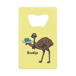 Abrebotellas De Tarjeta De Crédito Emu con ilustracion personalizado de huevos