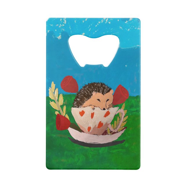 Abrebotellas De Tarjeta De Crédito Erizo bebé (Anverso)