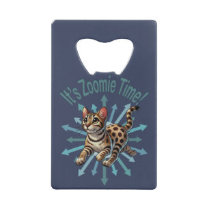 Abrebotellas De Tarjeta De Crédito Es el gato de Zoomie Time Bengal