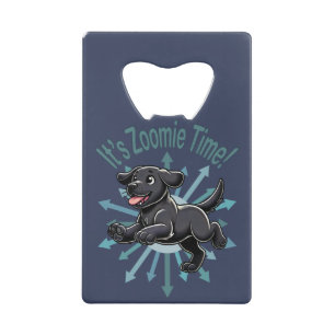 Abrebotellas De Tarjeta De Crédito Es Zoomie Time Black Lab