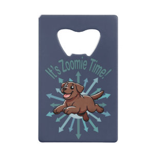 Abrebotellas De Tarjeta De Crédito Es Zoomie Time Chocolate Lab