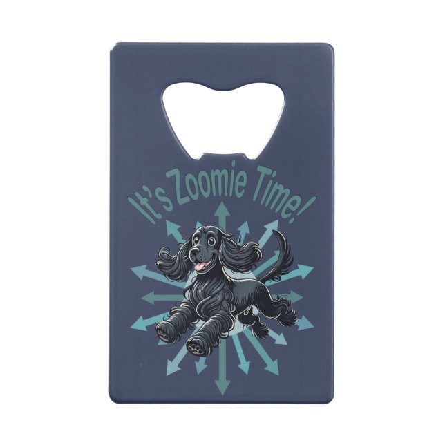 Abrebotellas De Tarjeta De Crédito Es Zoomie Time Cocker Spaniel (Anverso)