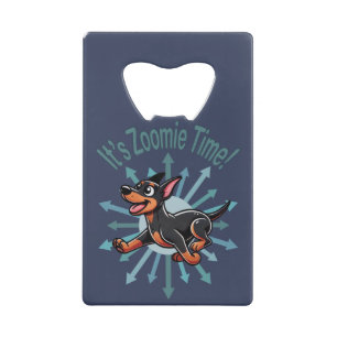 Abrebotellas De Tarjeta De Crédito Es Zoomie Time Doberman Pincher