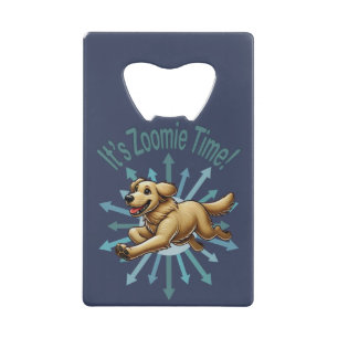 Abrebotellas De Tarjeta De Crédito Es Zoomie Time Golden Retriever