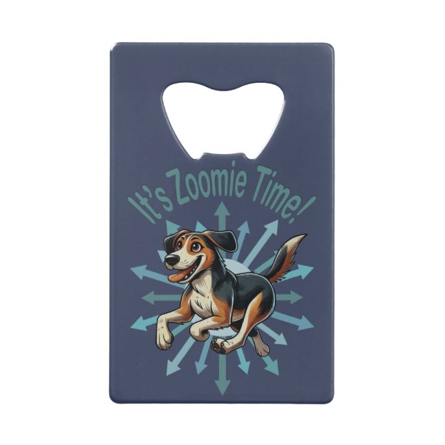 Abrebotellas De Tarjeta De Crédito Es Zoomie Time Medium Mutt (Anverso)