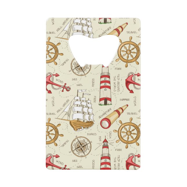 Abrebotellas De Tarjeta De Crédito Escena del océano (Anverso)