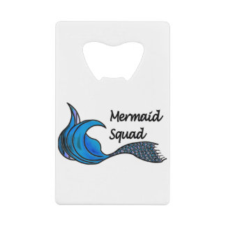 Abrebotellas De Tarjeta De Crédito Escuadrón de sirenas en azul