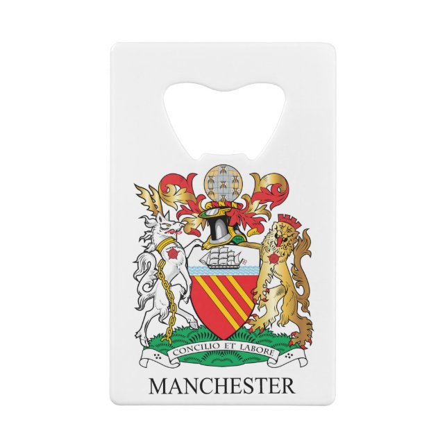 Abrebotellas De Tarjeta De Crédito Escudo de armas de Manchester (Reverso)