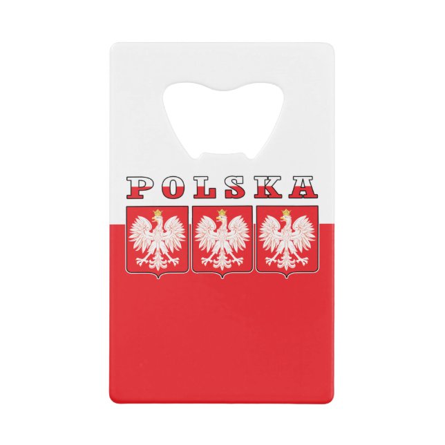 Abrebotellas De Tarjeta De Crédito Escudo de la bandera del águila de Polska (Anverso)