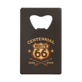 Abrebotellas De Tarjeta De Crédito Escudo del Centenario de la Ruta 66 1926-2026