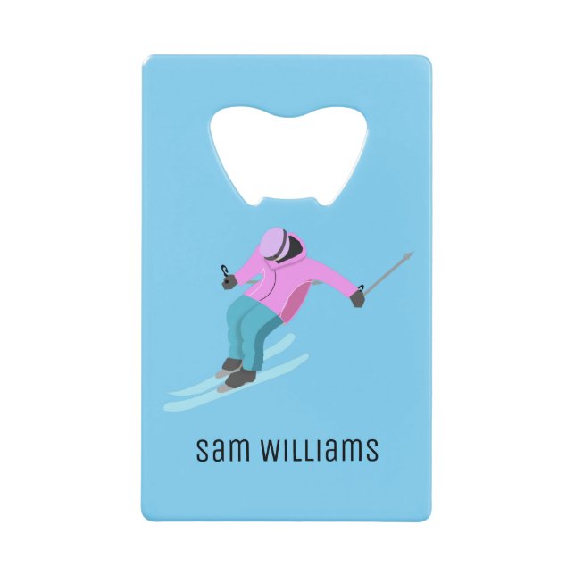 Abrebotellas De Tarjeta De Crédito Esquí (Anverso)