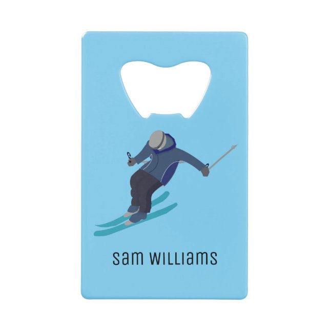 Abrebotellas De Tarjeta De Crédito Esquí (Anverso)