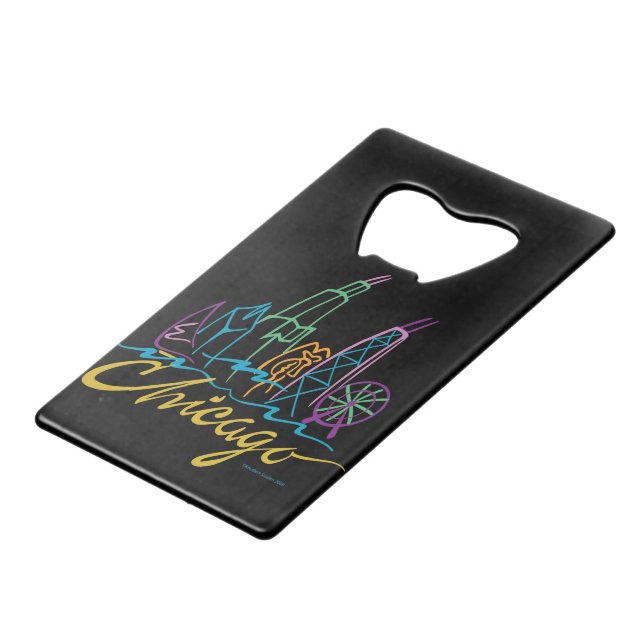 Abrebotellas De Tarjeta De Crédito Esquina de Chicago (Ángulo trasero)