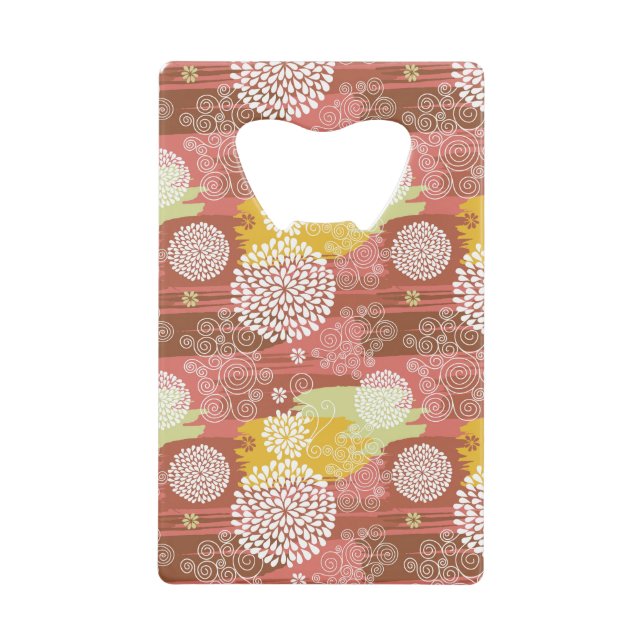 Abrebotellas De Tarjeta De Crédito Estampado de flores 2 (Anverso)
