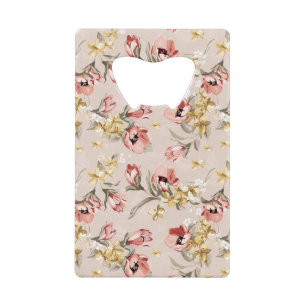 Abrebotellas De Tarjeta De Crédito Estampado de flores abstracto 3 de la elegancia