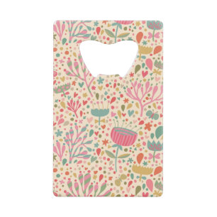 Abrebotellas De Tarjeta De Crédito Estampado de flores brillante