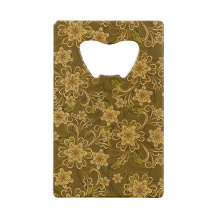 Abrebotellas De Tarjeta De Crédito Estampado de flores de oro del vintage