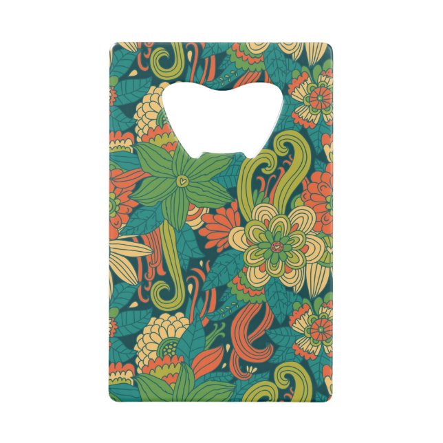 Abrebotellas De Tarjeta De Crédito Estampado de flores del verano (Anverso)