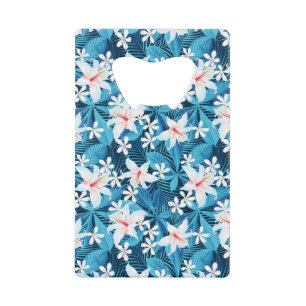 Abrebotellas De Tarjeta De Crédito Estampado de flores tropical 2 del hibisco