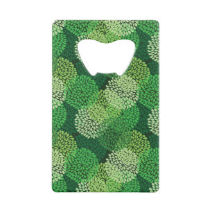 Abrebotellas De Tarjeta De Crédito Estampado de flores verde