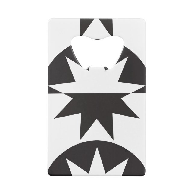 Abrebotellas De Tarjeta De Crédito Estrella del Deco Blanco Negro (Reverso)