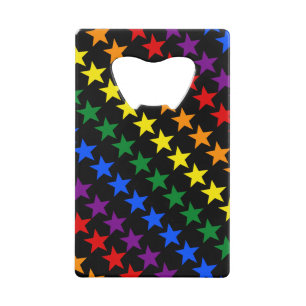 Abrebotellas De Tarjeta De Crédito ESTRELLAS DE LA BANDERA DE RAINBOW + tus ideas