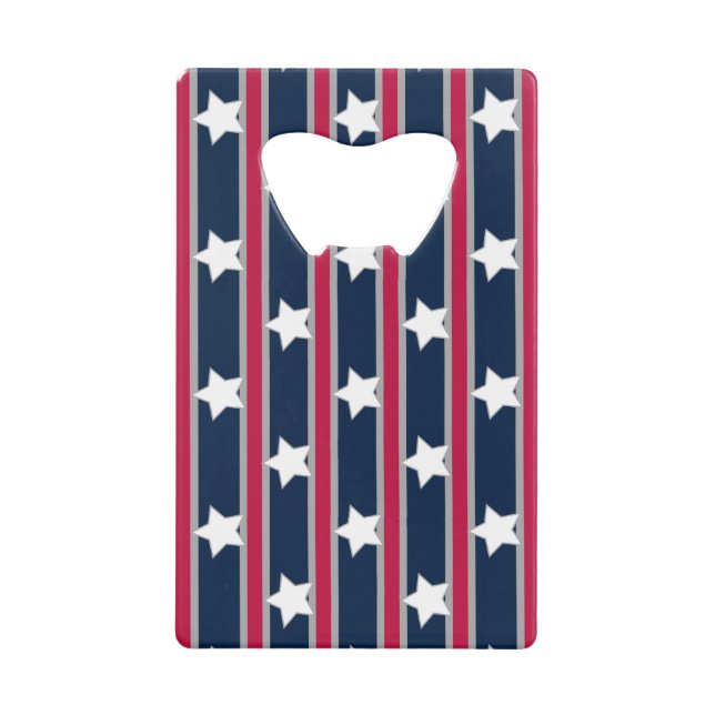 Abrebotellas De Tarjeta De Crédito Estrellas patrióticas divertidas y divertidas (Anverso)