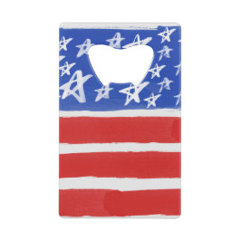 Abrebotellas De Tarjeta De Crédito Estrellas y rayas, Patriótico, 4 de julio