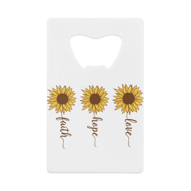 Abrebotellas De Tarjeta De Crédito Faith Hope Love (Anverso)