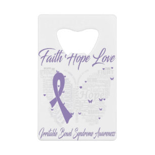 Abrebotellas De Tarjeta De Crédito Faith Hope Love Butterfly Irritable Bowel Syndrome