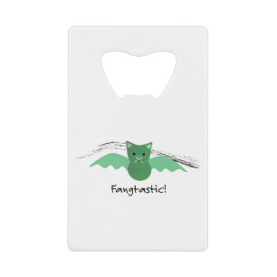 Abrebotellas De Tarjeta De Crédito Fangtastic Green Bat