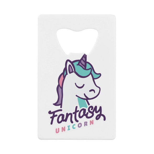 Abrebotellas De Tarjeta De Crédito Fantasy Unicorn (Anverso)