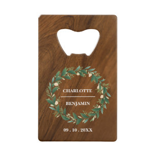 Abrebotellas De Tarjeta De Crédito Favor de Boda de Madera Rústica