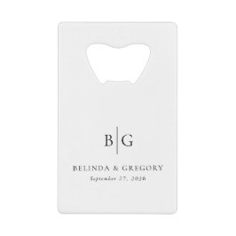 Abrebotellas De Tarjeta De Crédito Favor de boda inicial personalizado con monograma