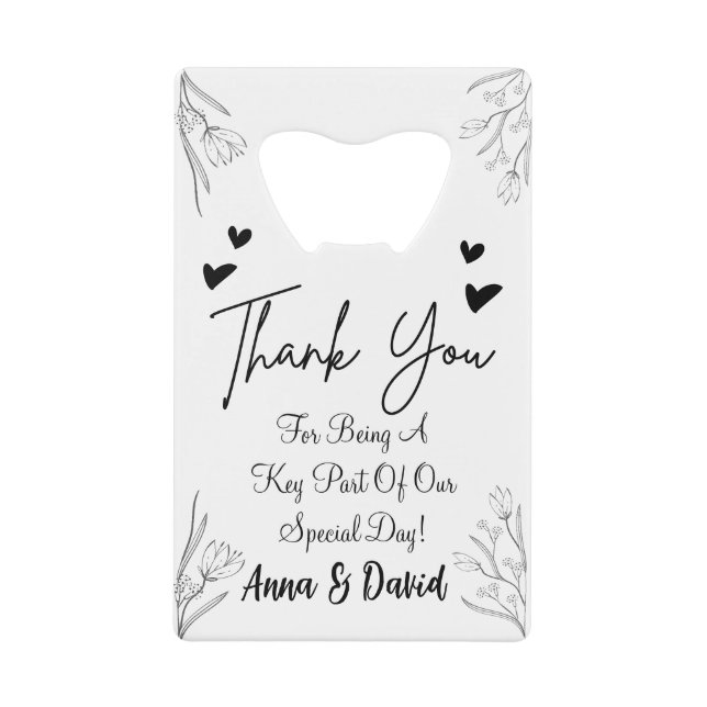 Abrebotellas De Tarjeta De Crédito Favor de la boda personalizada