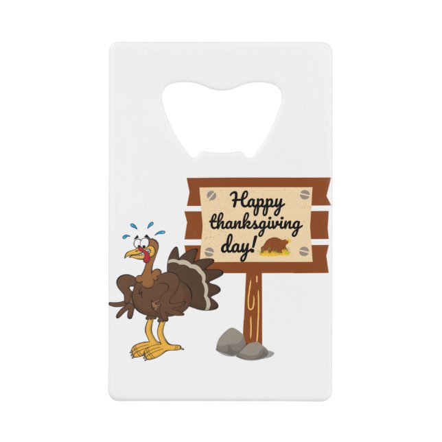Abrebotellas De Tarjeta De Crédito Feliz Día de Acción de Gracias Gracioso (Anverso)