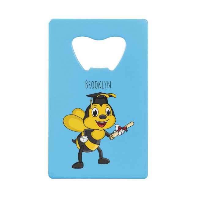 Abrebotellas De Tarjeta De Crédito Feliz graduación de abejas personalizados (Anverso)